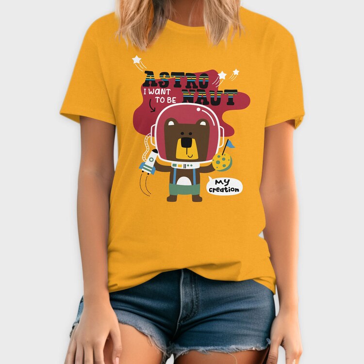 Space Bear Astronaut, Tricou Barbati (Unisex)