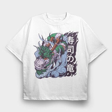 Sushi Dragon, Tricou Oversize Barbati (Unisex)