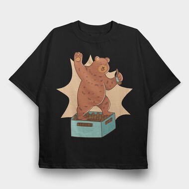 Bear Beer, Tricou Oversize Barbati (Unisex)