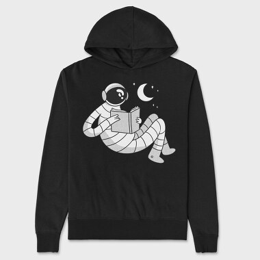 Astronaut Reading, Hanorac Oversize Barbati (Unisex)