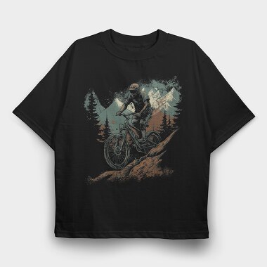Bike Mountain, Tricou Oversize Barbati (Unisex)