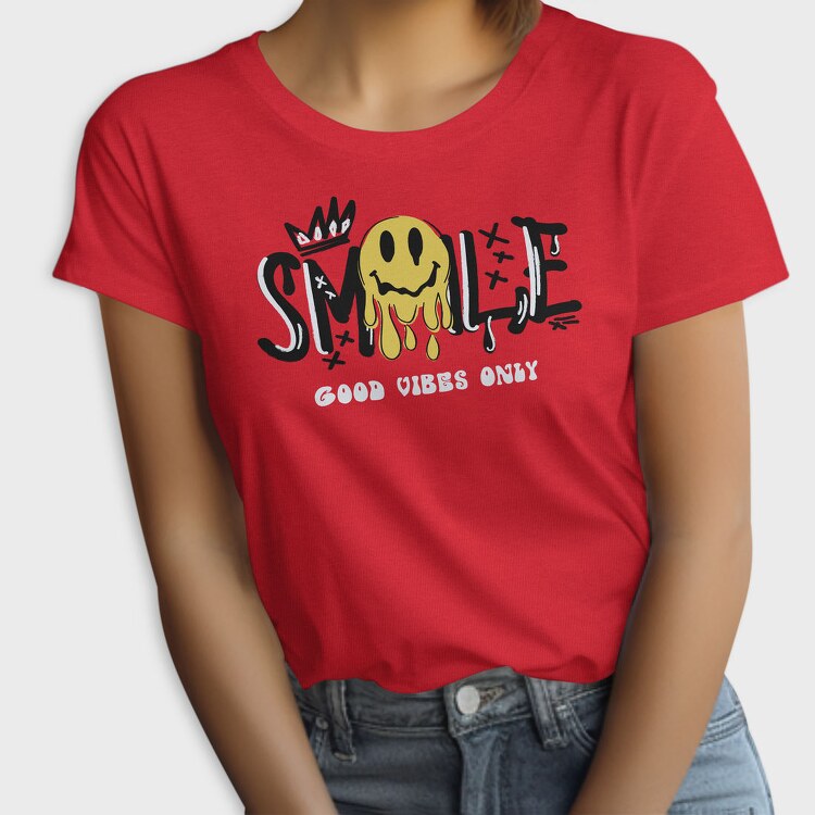 Good Vibes Only Smiley, Tricou Femei