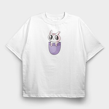 Pocket Cute Cat, Tricou Oversize Barbati (Unisex)