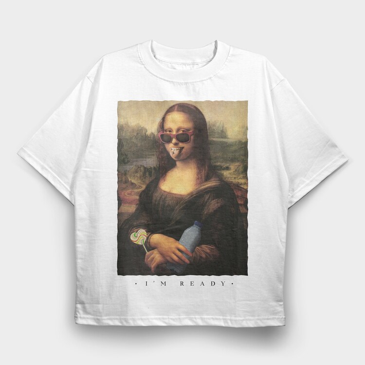 Ready Mona Lisa, Tricou Oversize Barbati (Unisex)