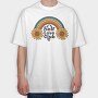 Rainbow Daisy Vibes, Tricou Oversize Barbati (Unisex)