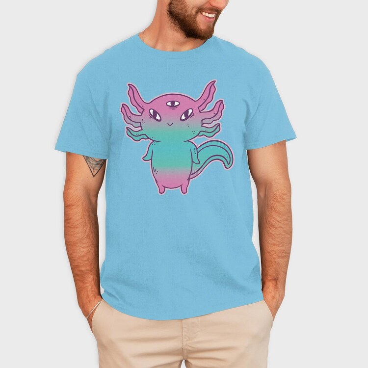 Cute Axolotl Pastel Goth, Tricou Barbati (Unisex)