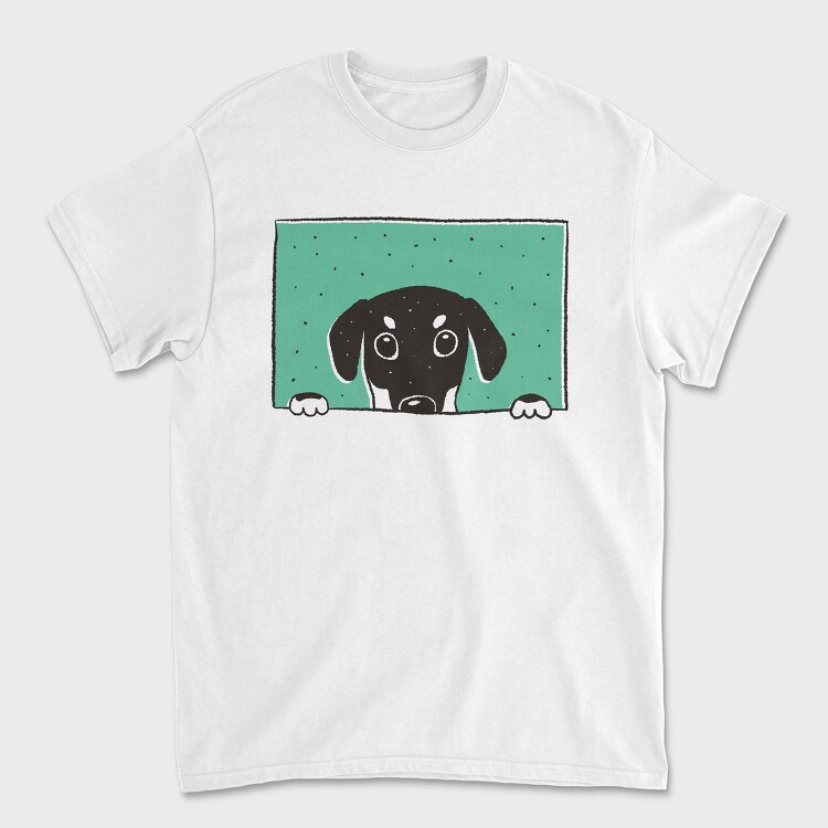 Peeking Dog, Tricou Barbati (Unisex)