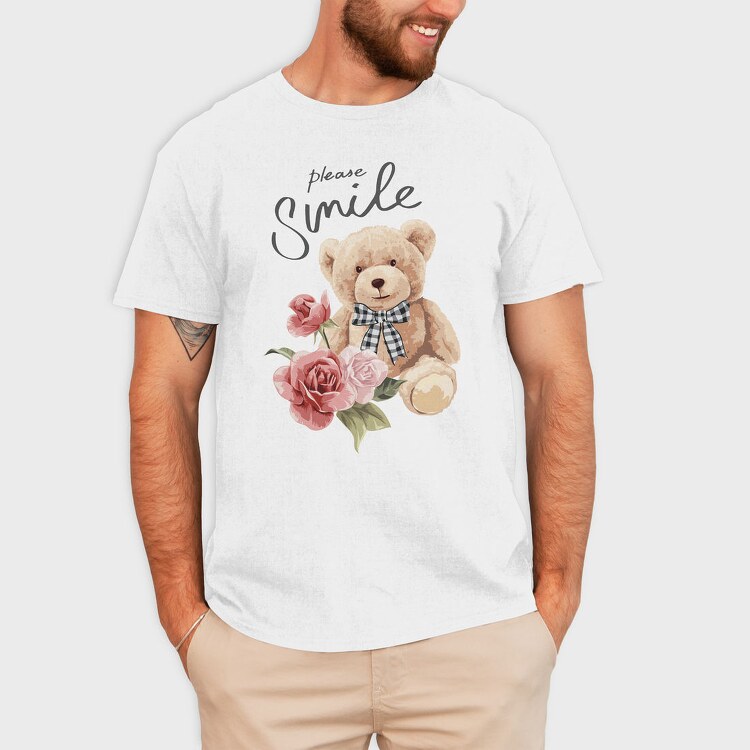 Teddy Rose Smile, Tricou Barbati (Unisex)