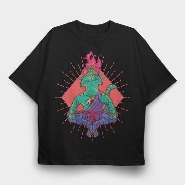 Yoga Cat, Tricou Oversize Barbati (Unisex)