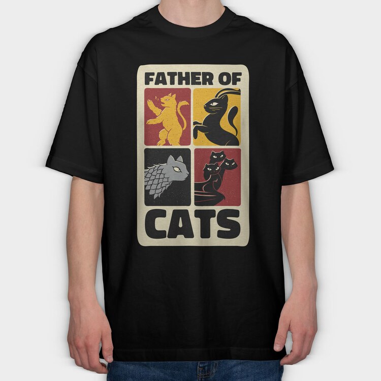 Catfather Of Cats, Tricou Oversize Barbati (Unisex)