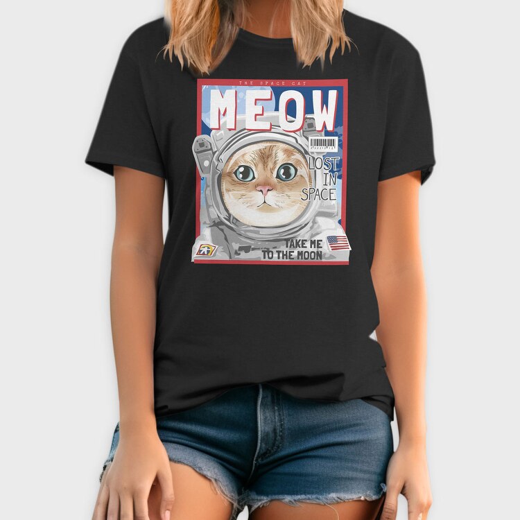 Space Cat Astronaut, Tricou Barbati (Unisex)