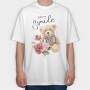 Teddy Rose Smile, Tricou Oversize Barbati (Unisex)